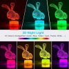 Lampka nocna 3D z pilotem - królik [23040000778]